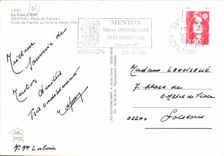 CPM La Cote d'Azur Menton Perie de France Porte de France au fond la Vieille ville 