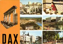 CPM Dax Landes La source de Nehe les arenes les grands hotels les bains de boue l'hotel des Termes e