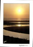 CPM Paysages des Landes Coucher de soleil sur l'embouchure du courant d'Huchet a Moliets 