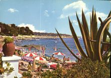 CPM Juan les Pins vue sur le Port de Plaisance prise de la terrasse du Casino Municipal dans le fond