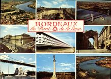 CPM Bordeaux le Port de la Lune le Port Place de la Bourse le Pont d'Aquitaine le Grand Theatre le H