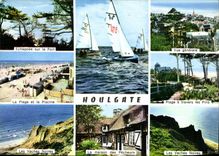 CPM La Cote Fleure Houlgate Calvados Bateau Piscine Vaches noires