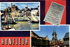 CPM Normandie France Honfleur la Lieutenance et la place Hamelin la plaque a la memoire de Samuel Ch