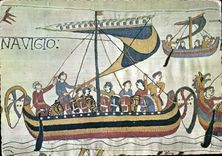 CPM Bayeux Calvados Tele du Conquest dite Tapisserie de la Reine Mathilde Hommes et Chevaux prennent