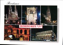 CPM Bordeaux Gironde de gauche a droite la Cathedrale la Grosse Cloche au front l'Hotel de Ville les