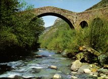 CPA Paysages de France la Brigue Alpes Maritimes le Pont du Coq Vieux pont romain sur la Levenza ent