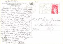 CPA les Sites Merveilleux de la Cote d'Azur la Napoule A M le Chateau Ecossais au fond l'Esterel 