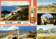 CPM La Cote Fleurie Villers sur Mer Calvados Lion La plage Vaches noires Place Mermoz Manoir d'Auber