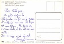 CPM Cote d'Azur French Riviera Nice Alpes Maritimes La Colline du Chateau la nuit 