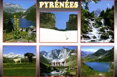CPM Les Pyrenees Le Lac d'Oredon La Breche de Roland Vallee de Lutour Col d'Aspin Le Vignemale Le La