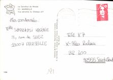 CPM Le Carrefour du Monde Marseille Vue aerienne du Chateau d'If Bateau