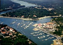 CPM Cote Aquitaine Capbreton Hossegor Landes Vue du port au fond Hossegor et le lac marin 