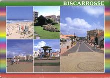 CPM Biscarrosse Plage Cote Landaise La rue pietonne La Plage L'Esplanade La Fontaine Le mini golf 