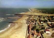 CPM Capbreton Landes Vue generale de la grande plage avec l'estacade au fond la plage d'Hossegor 