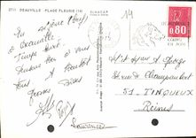 CPM Deauville Plage Fleurie Royal Hotel Bar du soleil La promenade L'eglise St augustin Normandy  Ho