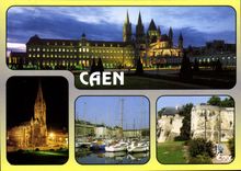 CPM Caen Calvados L'Abbaye aux Hommes illuminee 