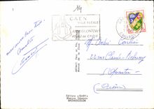 CPM Caen  Le Jardins des Plantes Pont Churchill Tour des Gens d'armes Promenades de Sevigne Place de