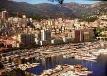 CPM Monaco Monte Carlo Vue generale du port et de la piscine 