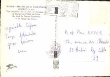 CPM Monaco la nuit Vue generale sur le Port la Terrasse et la Piscine de l'Hotel de Paris 