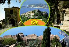 CPM Eze Village Alpes Maritimes Vue des toits Entree du Village Vue generale 