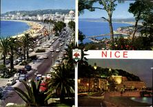 CPM Nice Cote d'Azur la Promenade des Anglais la Baie des Anges le Chateau la nuit 