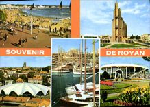 CPM La Cote de Beaute Royan Charente Maritime Esplanade et Grande Conche l'Eglise Architecte M Gille