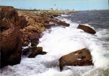 CPM Sete Herault un tres beau coup de vague le Long du Grand Mole 
