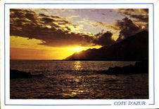 CPM La Cote d'Azur coucher de Soleil en mediterranee 