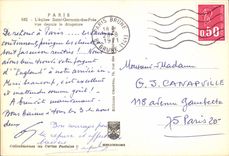 CPM Paris l'eglise Saint Germain des Pres vue depuis le drugstore 