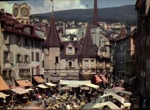 CPM Neuchatel la perle du Jura Suisse la Place du Marche 