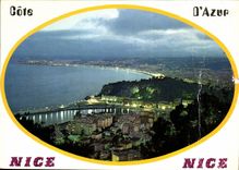 CPM Cote d'Azur Panorama nocturne vu du Monr Alban 