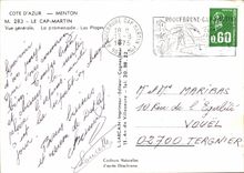 CPM Cote d'Azur Menton Le Cap Martin vue generale la promenade les plages 