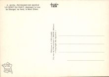 CPM Paysages de Savoie la Dent du Chat dominant le Lac du Bourget au fond le Mont Blanc 