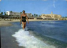 CPM Monastir Tunisie L'Hotel Esplanade la plage le Ribat 