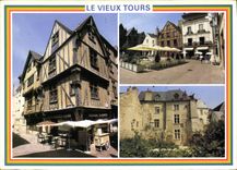 CPM Images de France Val de Loire le Vieux Tours Rue du Change Place Plumereau Rue du poirier 