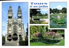 CPM Tours Indre et Loire la Cathedrale Saint Gatien Tours et ses Jardins 