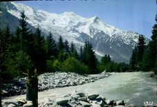 CPM Chamonix Mont Blanc L'Arve le Mont Blanc et le Glacier des Bossons 