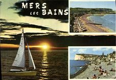 CPM Mers les Bains La Promenade la Plage et les Falaises 