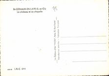 CPM St Germain en Laye S et O Le Chateau et sa chapelle 