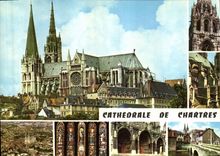 CPM Chartres Eure et Loir Divers aspects de la Cathedrale 