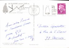 CPM La Plagne et Bellecote vues d'une promenade pietons Chiens Traineau