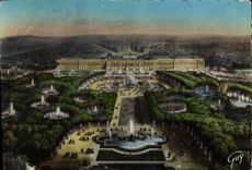 CPM Versailles et ses Merveilles Le chateau et le parc vus a vol d'oiseau 