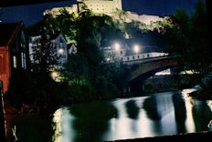 CPM Lourdes Le Chateau Fort de nuit Son et Lumiere 