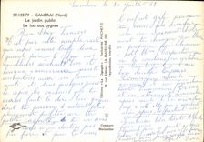 CPM Cambrai Nord Le jardin public Le lac aux cygnes 