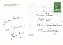 CPM La Cerdagne Francaise Le Clocher de Sauto au fond la Chaine des Pyrenees