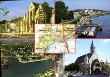 CPM Andresy L'Eglise Conflans Vue generale et Fin d'Oise Maurecourt L'Eglise Notre Dame 
