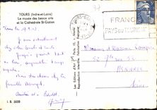 CPM Tours Indre et Loire Le Musee des beaux arts et la Cathedrale St Gatien 