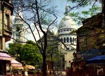 CPM Paris La Basilique du Sacre Coeur et la Place du Terire 