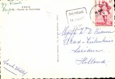 CPM Paris Facade Notre Dame 