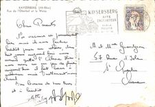 CPM Kayserberg Ht Rhin Rue de l'Oberhof et la Weiss